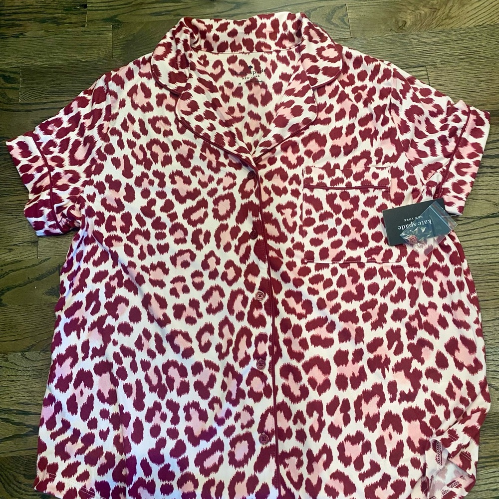 Kate Spade Red Leopard Print Pajamas